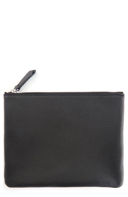 ROYCE New York Personalized Leather Travel Pouch in Black- Deboss