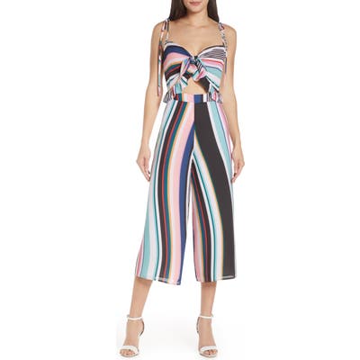 Ali & Jay Fiesta Stripe Chiffon Jumpsuit, Blue