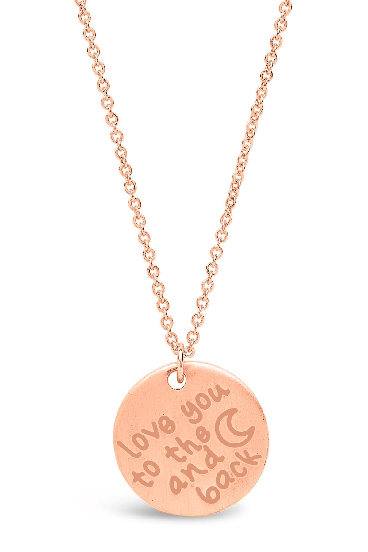 Sterling Forever 14k Rose Gold Vermeil Love You To The Moon Back Pendant Necklace Nordstrom Rack