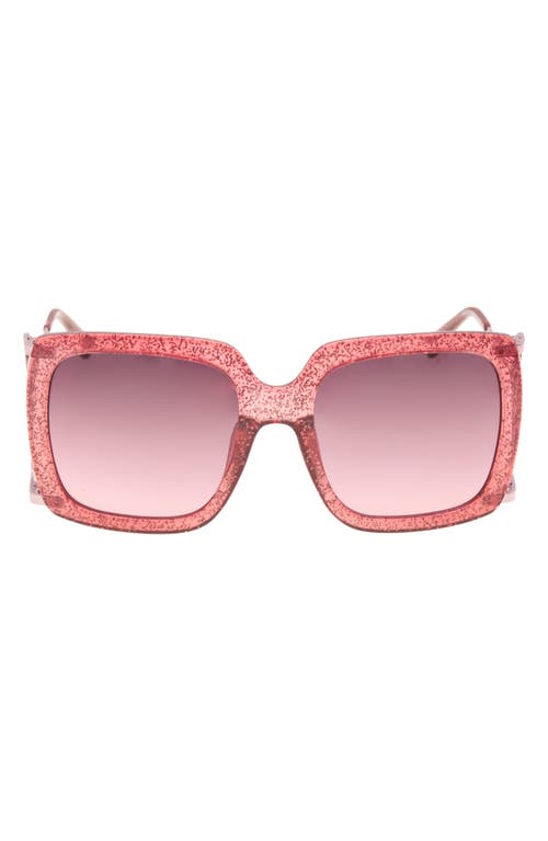 Betsey Johnson Mermaid 57mm Gradient Square Sunglasses in Red at Nordstrom