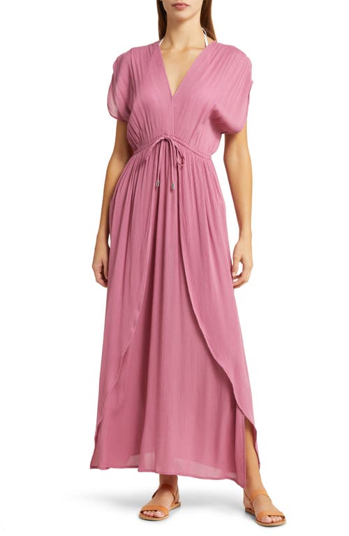 Wrap Maxi Cover-Up Dress in Violet