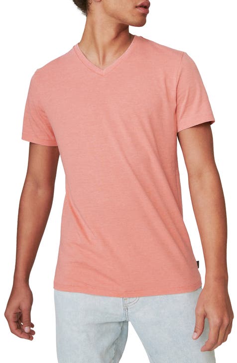 Men's Pink V-Neck Shirts