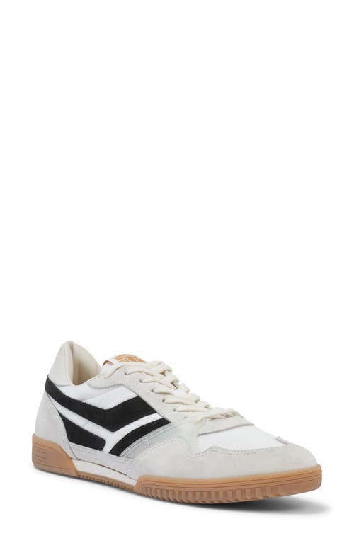 Shop Tom Ford Jackson Suede Detail Low Top Sneaker In 5w013 White/black/amber