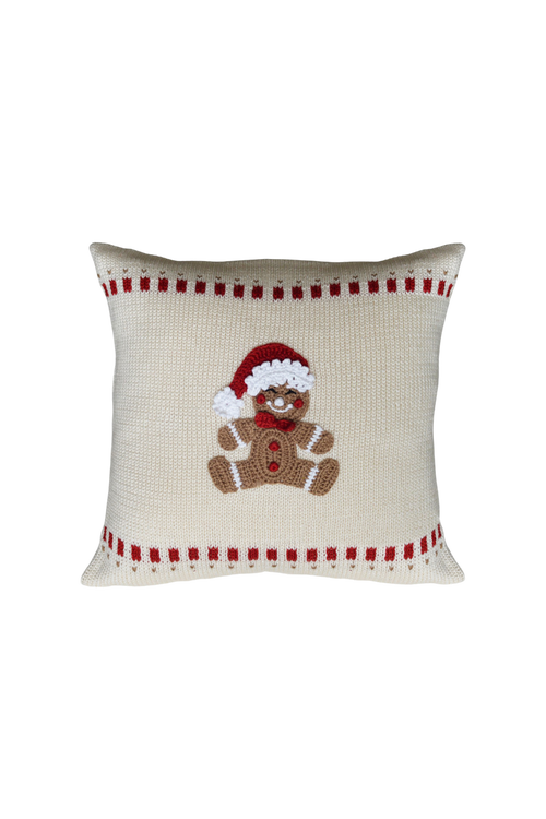 Melange Collection 10" Gingerbread Man Pillow In Ivory