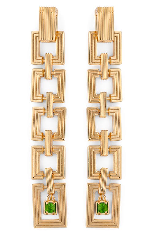 Ivi Los Angeles Aurelia Drop Earrings In Gold/green Chrome Diopside