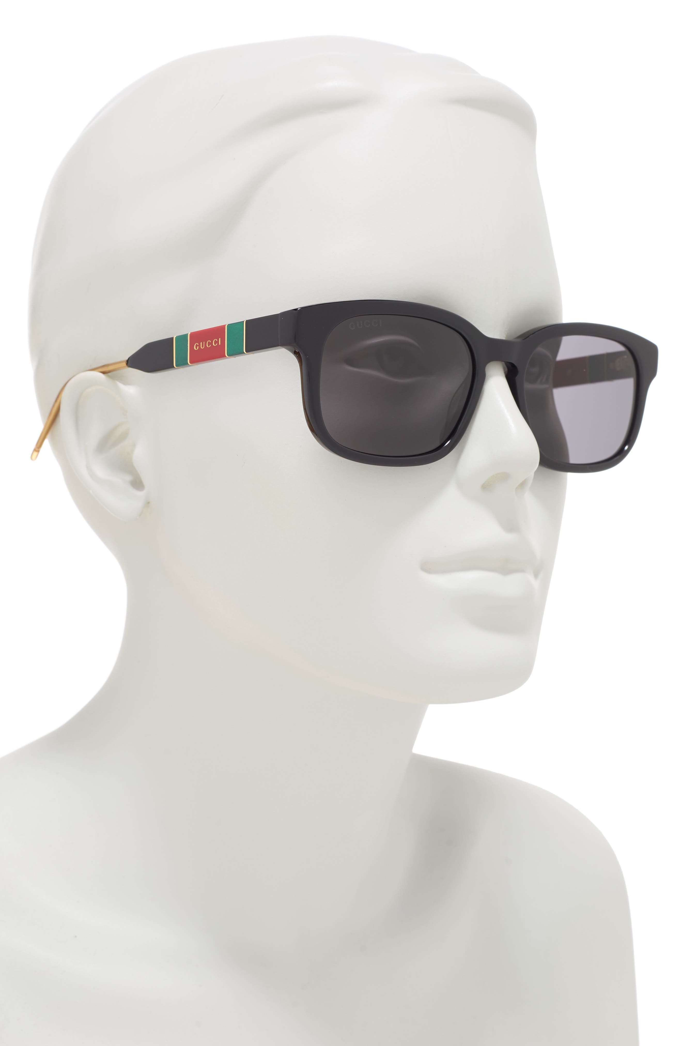 gucci 55mm square sunglasses black