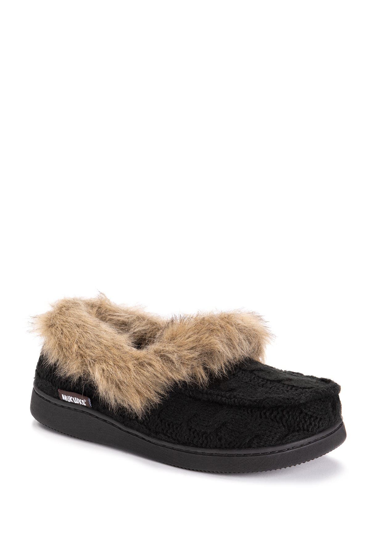 faux fur moccasin slippers