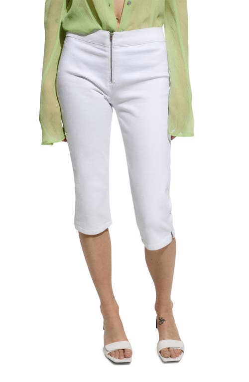Mango Capri Slim-fit Jeans White In White