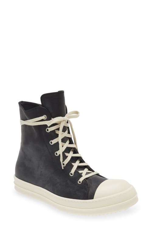 Shop Rick Owens Lido High Top Sneaker In Black/milk/milk