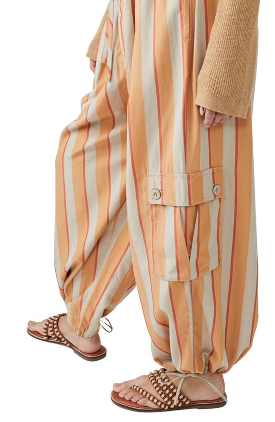 Free People Palash Yarn-dyed Baggy Cargo Pants In Creamsicle Combo