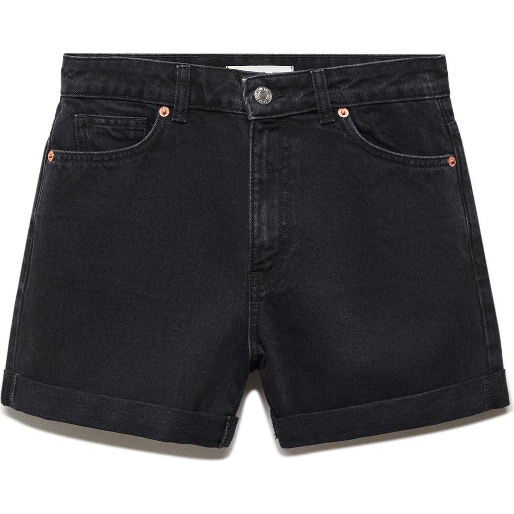Mango Raw Hem Nonstretch Bermuda Shorts In Tin