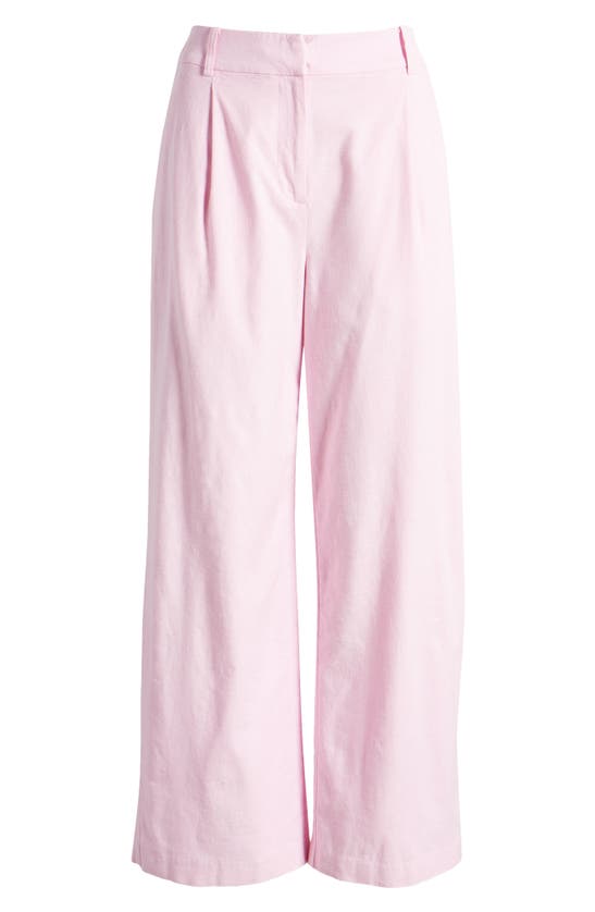 Shop Open Edit Wide Leg Linen Blend Pants In Pink Pirouette