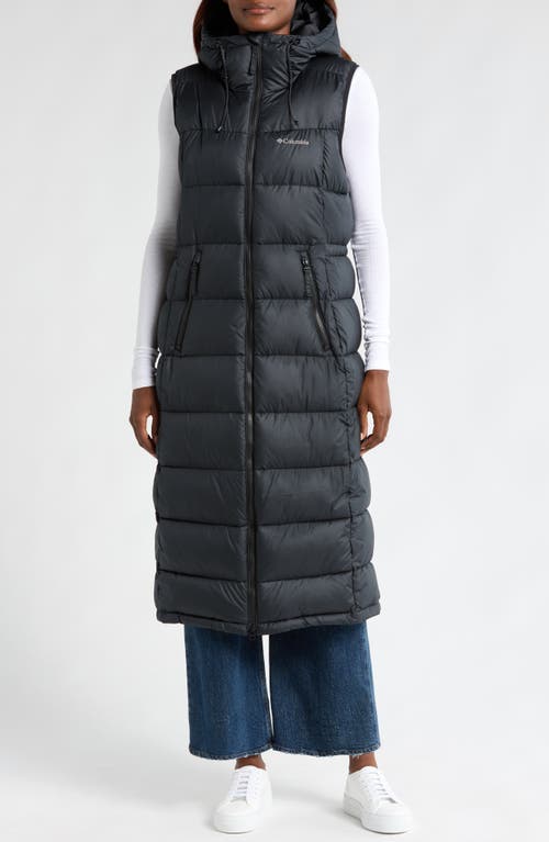 COLUMBIA COLUMBIA PIKE LAKE WATER REPELLENT HOODED LONG PUFFER VEST 