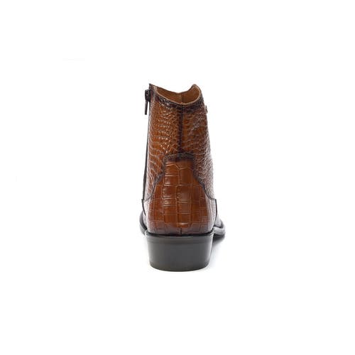 Shop Carlos Santana Zappa Cowboy Boot In Tan Croco