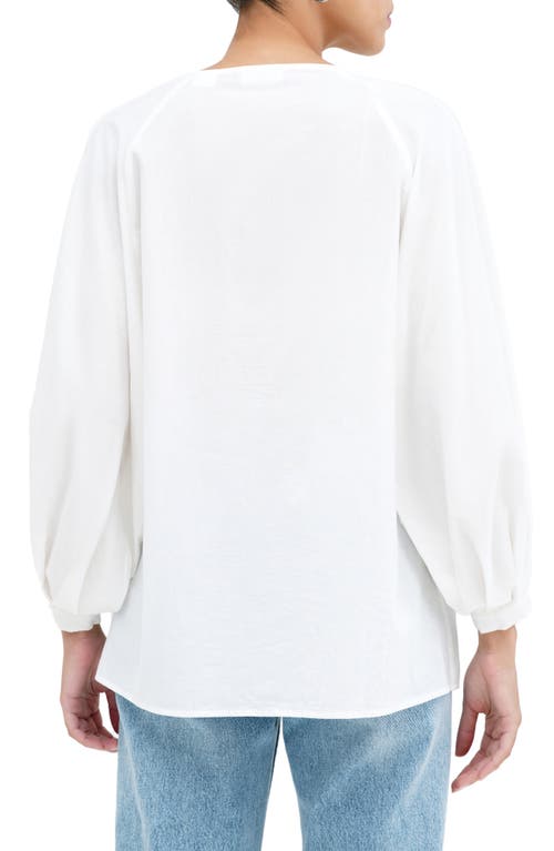 Shop Marcella Kissena Cotton Popover Top In Off White