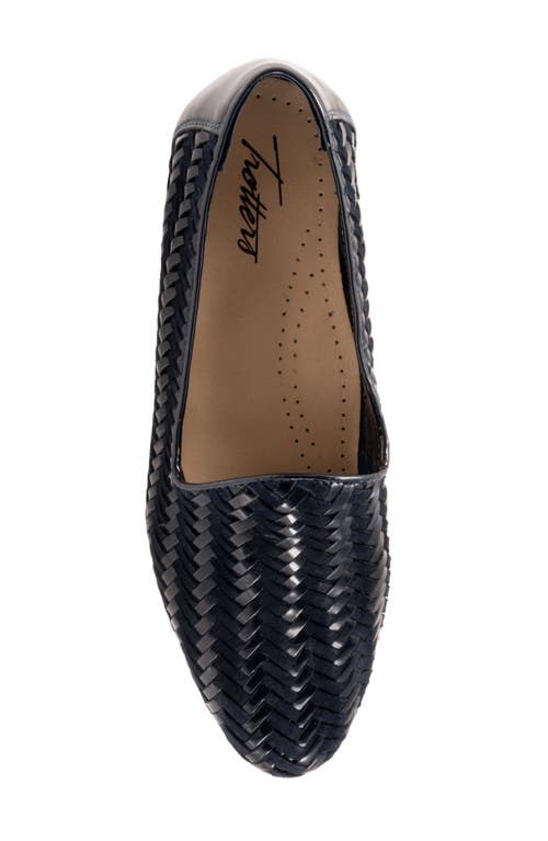 Shop Trotters Liz Iii Flat In Navy/navy Patent