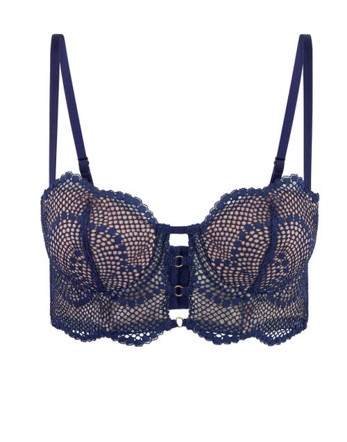 Shop Adore Me Margaritte Push Up Balconette Bra In Dark Blue