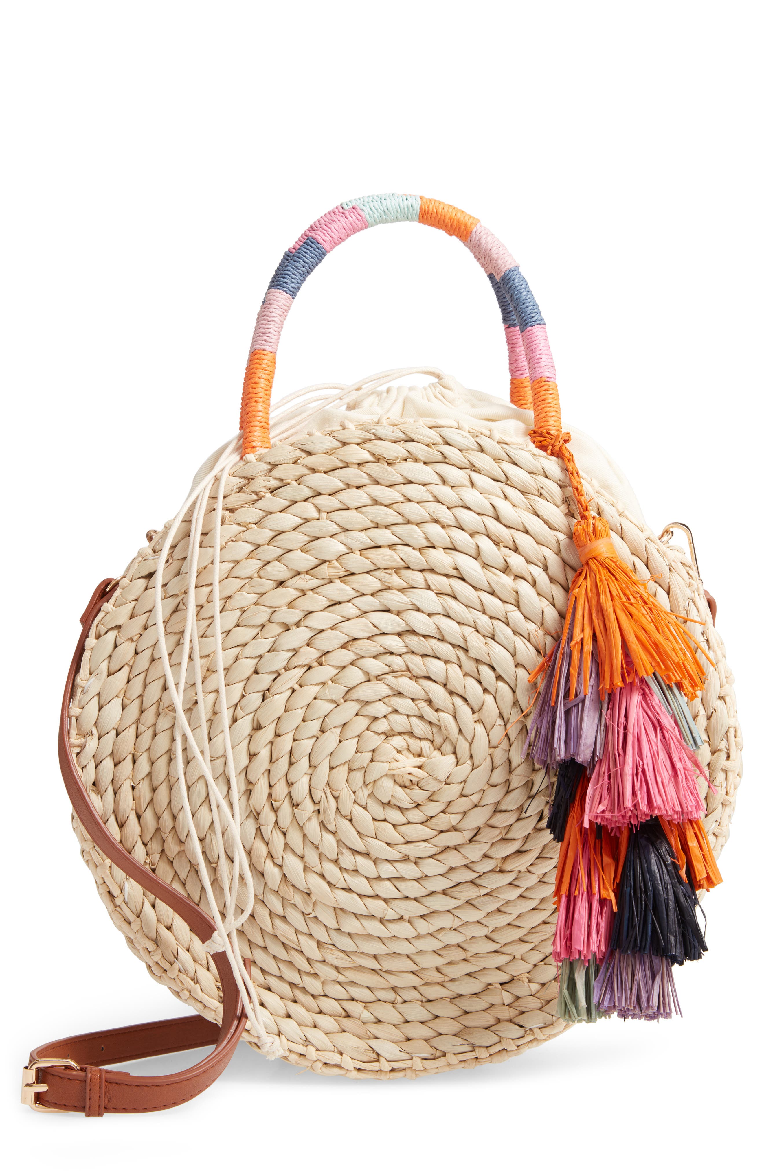 joni circular raffia tote