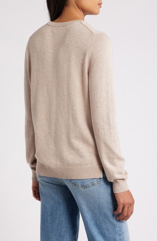 Shop Caslonr Caslon(r) Cotton & Cashmere Crewneck Sweater In Beige Hummus Heather