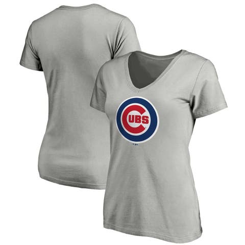 New Era Women's Chicago Cubs Dipdye Scoop V-Neck - Blue - S Each
