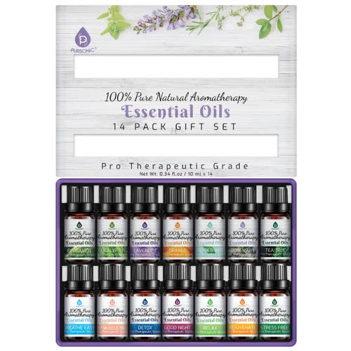 Pursonic 14 Pack Of 100% Pure Essential Aromatherapy Oils In Multicolor