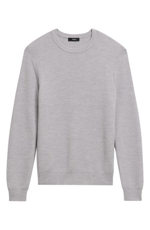 Shop Theory Honeycomb Merino Wool Crewneck Sweater In Vapor Melange - Bgk