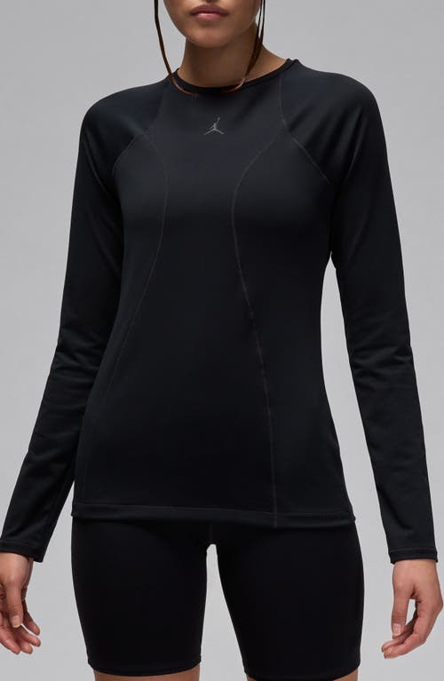 Shop Jordan Sport Double Threat Long Sleeve Top In Black/off Noir