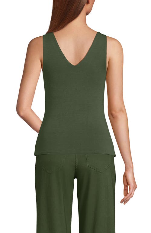 Shop Lands' End Slender Tank Top In Estate Green