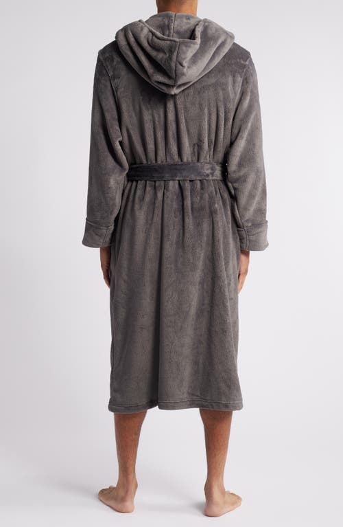 Shop Nordstrom Fleece Hooded Robe In Grey Tornado