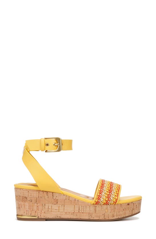Shop Franco Sarto Presley Ankle Strap Platform Wedge Sandal In Yellowmulti