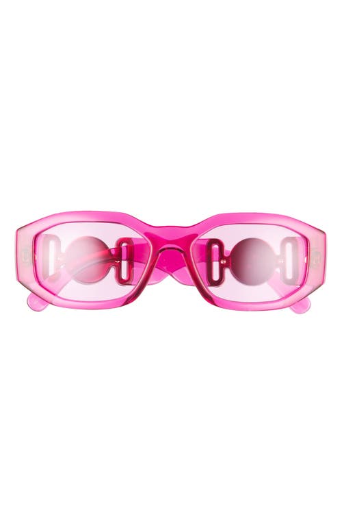 53mm Rectangular Sunglasses in Fuchsia