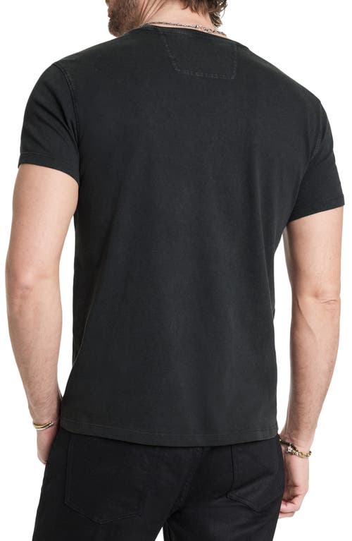 Shop John Varvatos Peace Embroidered Organic Cotton T-shirt In Charcoal