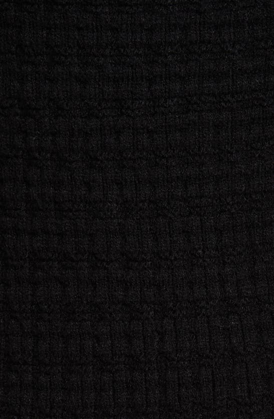 Zoe And Claire Long Sleeve Tweed Minidress In Black