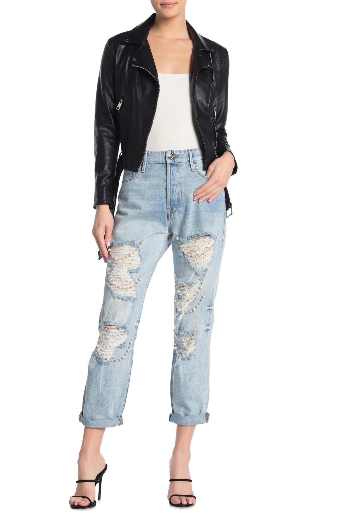 good american distressed jeans