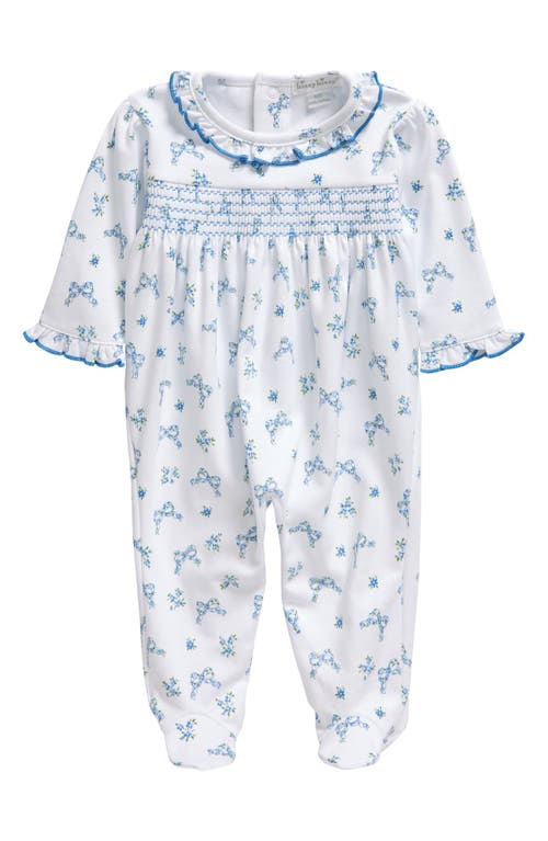 Kissy Ruffle Pima Cotton Footie Light Blue at Nordstrom,