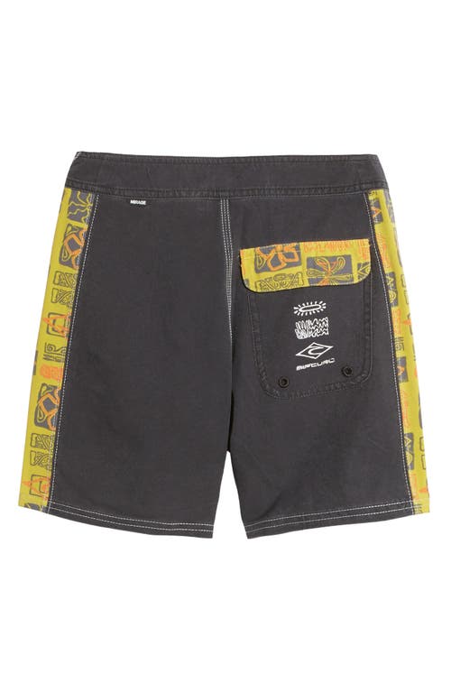 Shop Rip Curl Kids' Future Evolution Mirage Volley Board Shorts In Washed Black