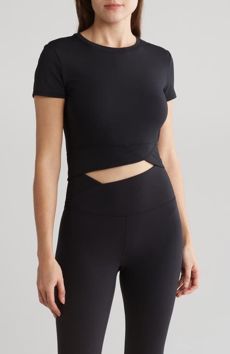 Yogalicious Sorority Girl Seamless Ribbed Button Henley Cropped