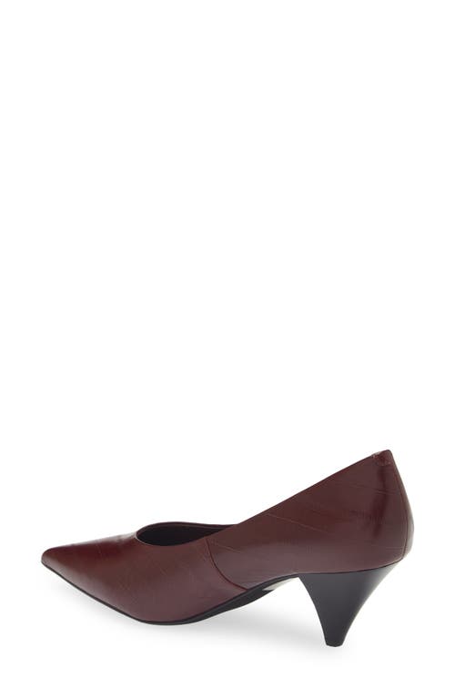 Shop Jeffrey Campbell Quatre Pointed Toe Pump In Wine Eel