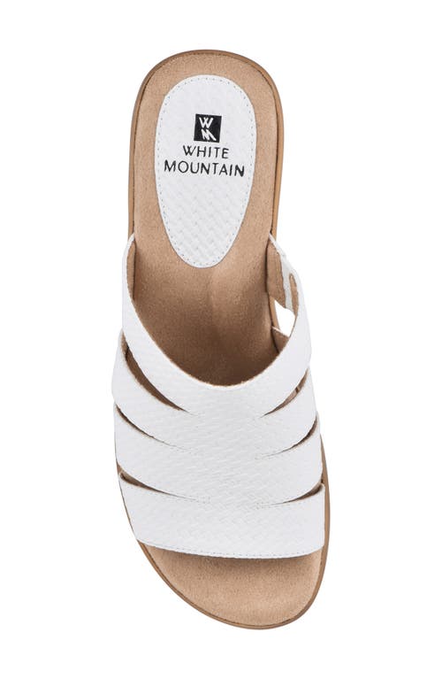 Shop White Mountain Footwear White Mountain Valora Wedge Sandal In White/woven