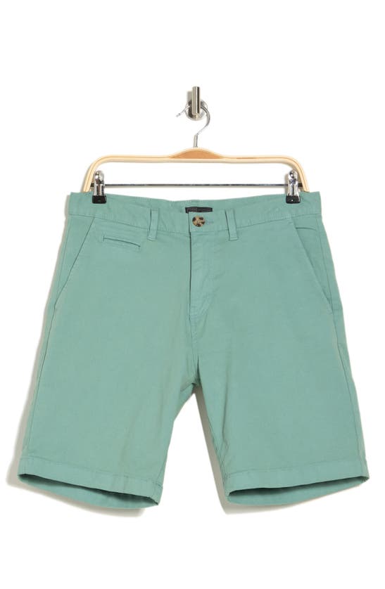 14th & Union Wallin Stretch Twill Chino Shorts In Green Canton