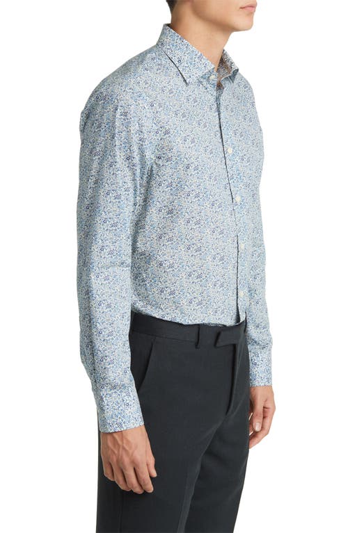 Shop Jack Victor Grayland Floral Dress Shirt In Navy