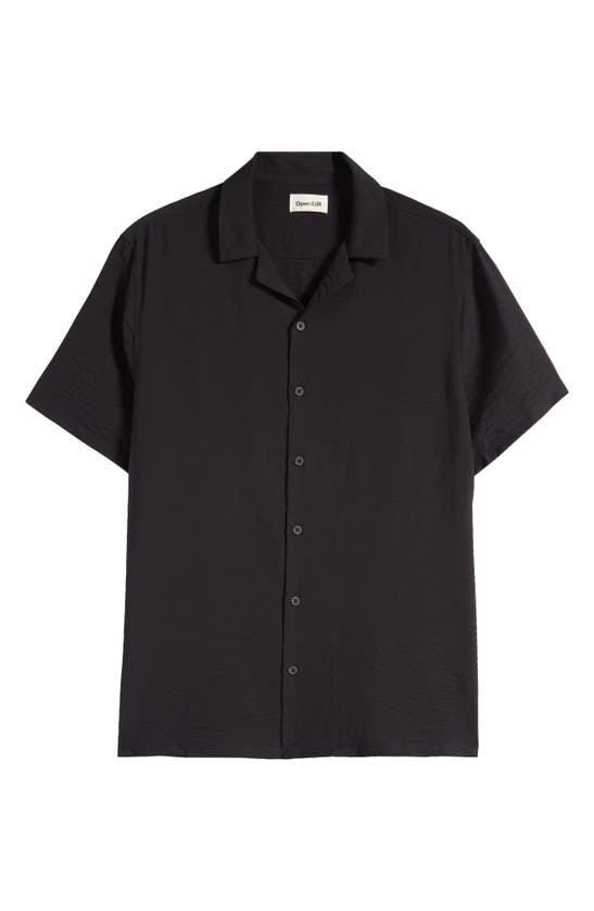 Shop Open Edit Relax Camp Shirt In Black