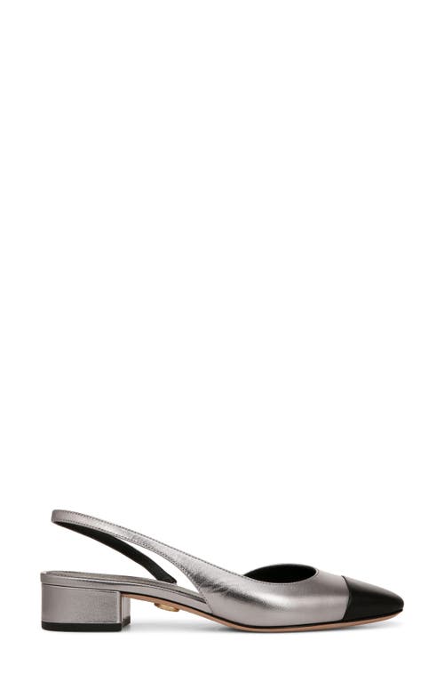 Shop Veronica Beard Cecile Half D'orsay Slingback Pump In Dark Silver/black