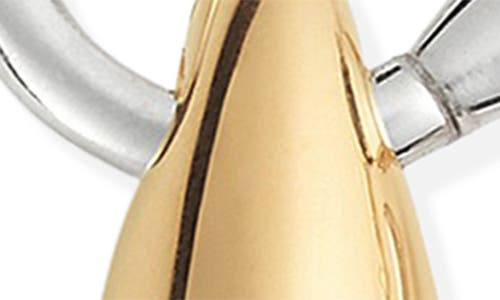 Bottega Veneta Ellipse Earrings In 8119 Silver/yellow Gold