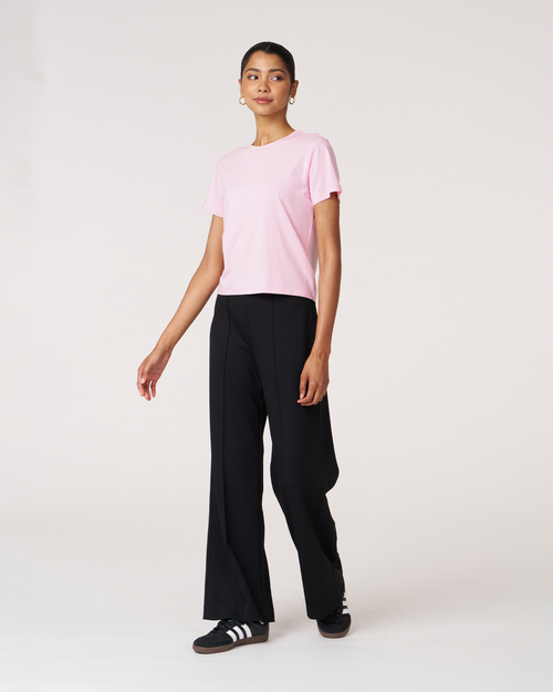 Shop Rebody Active Rebody Essentials Short Sleeve Crop Tee In Pink