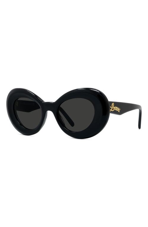 Shop Loewe Curvy 47mm Butterfly Sunglasses In Shiny Black/smoke