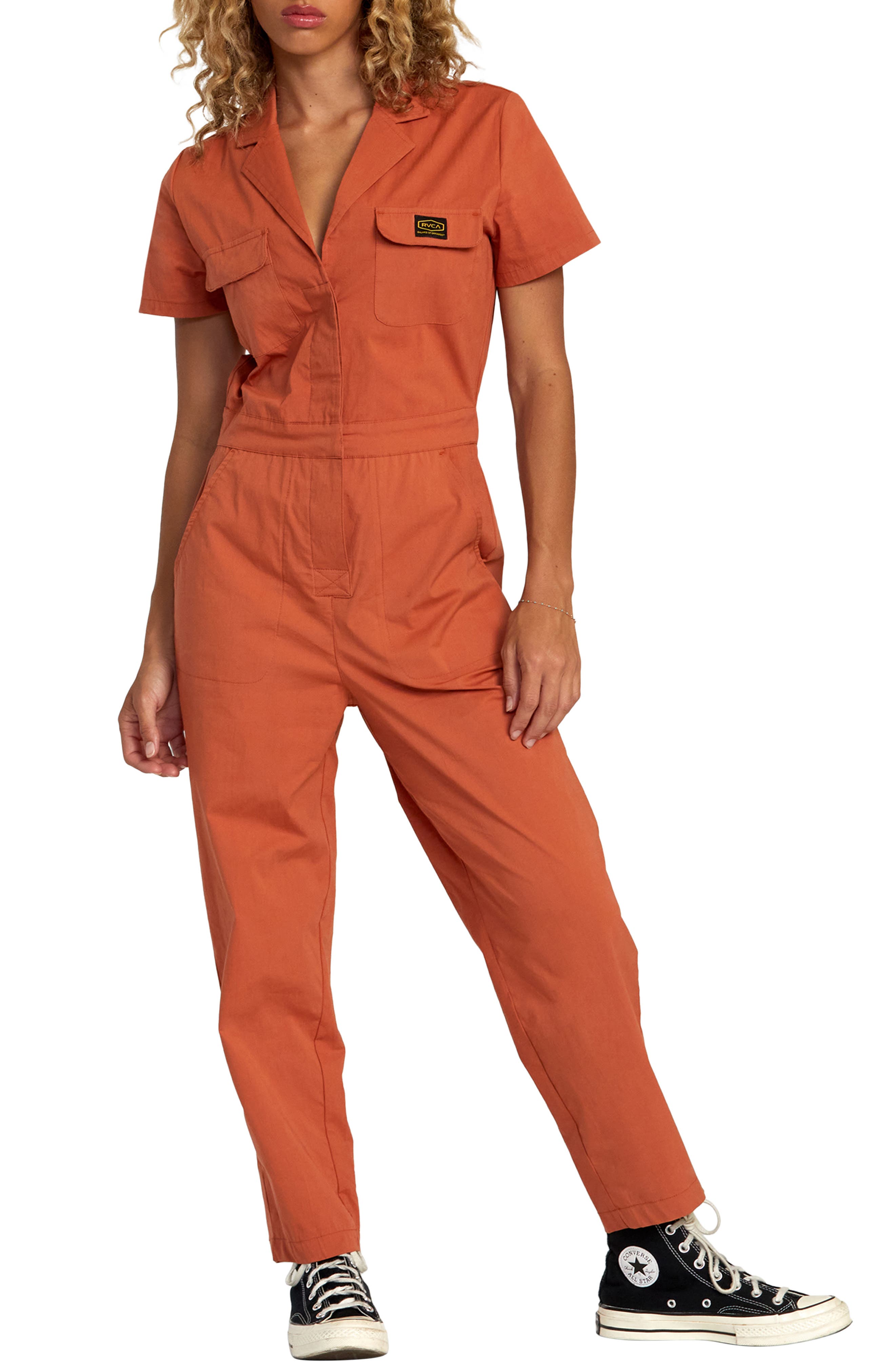 damen jumpsuit orange