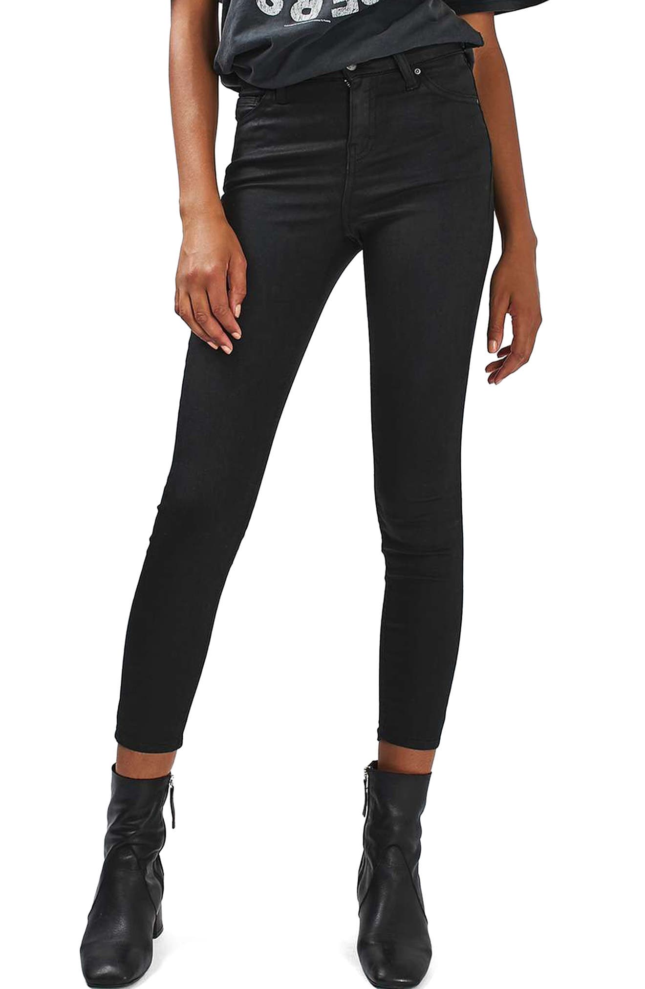 topshop wax coated jeans