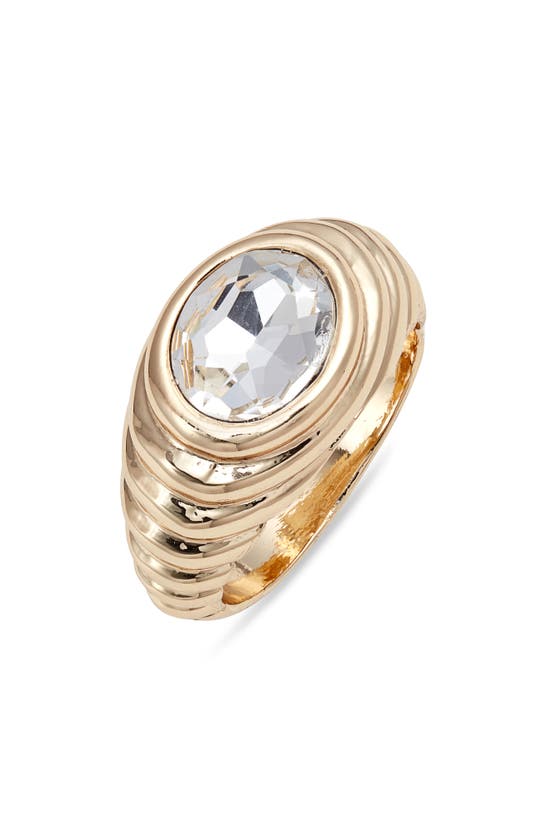 Shop Nordstrom Crystal Deco Ring In Clear- Gold