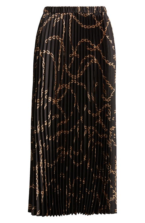 Shop Anne Klein Pleated Pull-on Skirt In Anne Black Multi